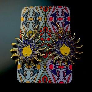 Enamel sun earrings by Olivia Rose Art